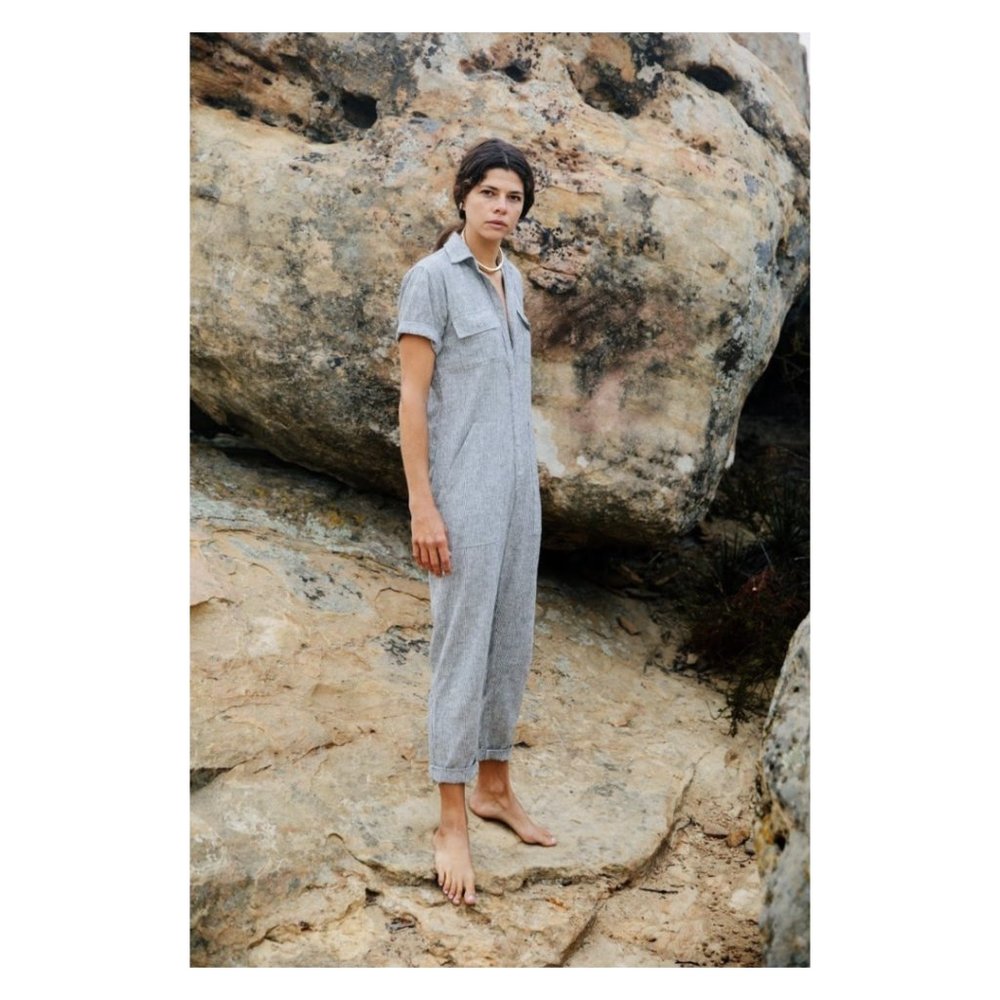 OZMA Painter's Jumpsuit - Ticking Stripe